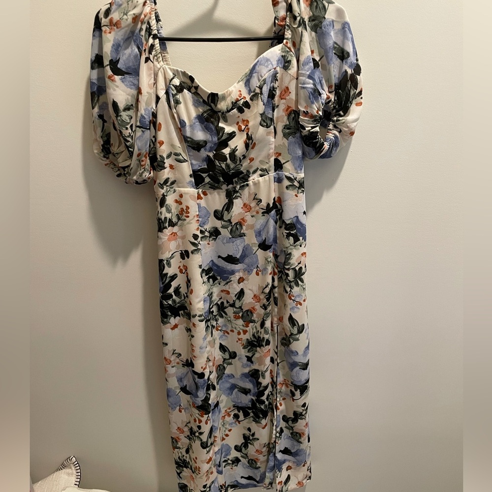 Abercrombie Puff Sleeve Midi Dress